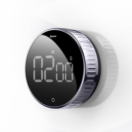 TIMER Baseus Heyo, display LED digital, setare prin rotatie, alarma sonora, magnet, 3 x baterii AAA(nu sunt incluse) 