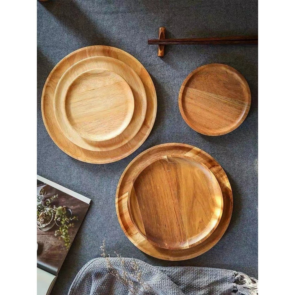 Farfurie din Lemn, Rotunda, pentru Alimente sau Decor, 15 x 1.5 cm, Natur