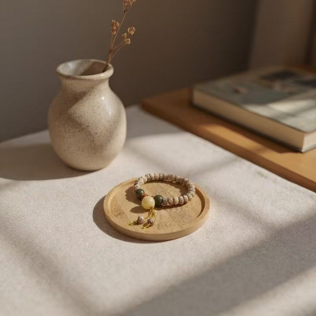 Farfurie din Lemn, Rotunda, pentru Alimente sau Decor, 15 x 1.5 cm, Natur