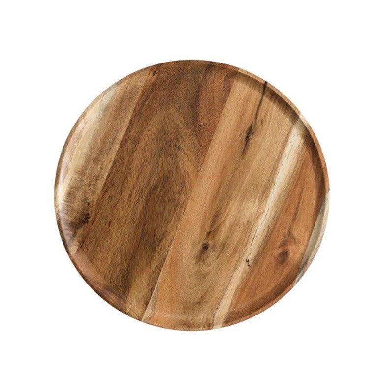 Farfurie din Lemn, Rotunda, pentru Alimente sau Decor, 30 x 1.5 cm, Natur