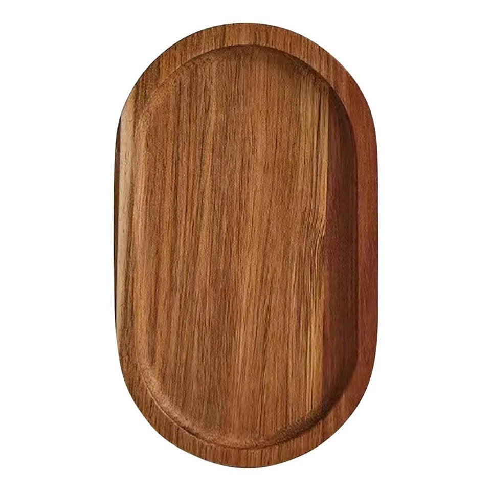 Tava din Lemn, Ovala, pentru Alimente sau Decor, 20 x 12 x 1.5 cm, Natur