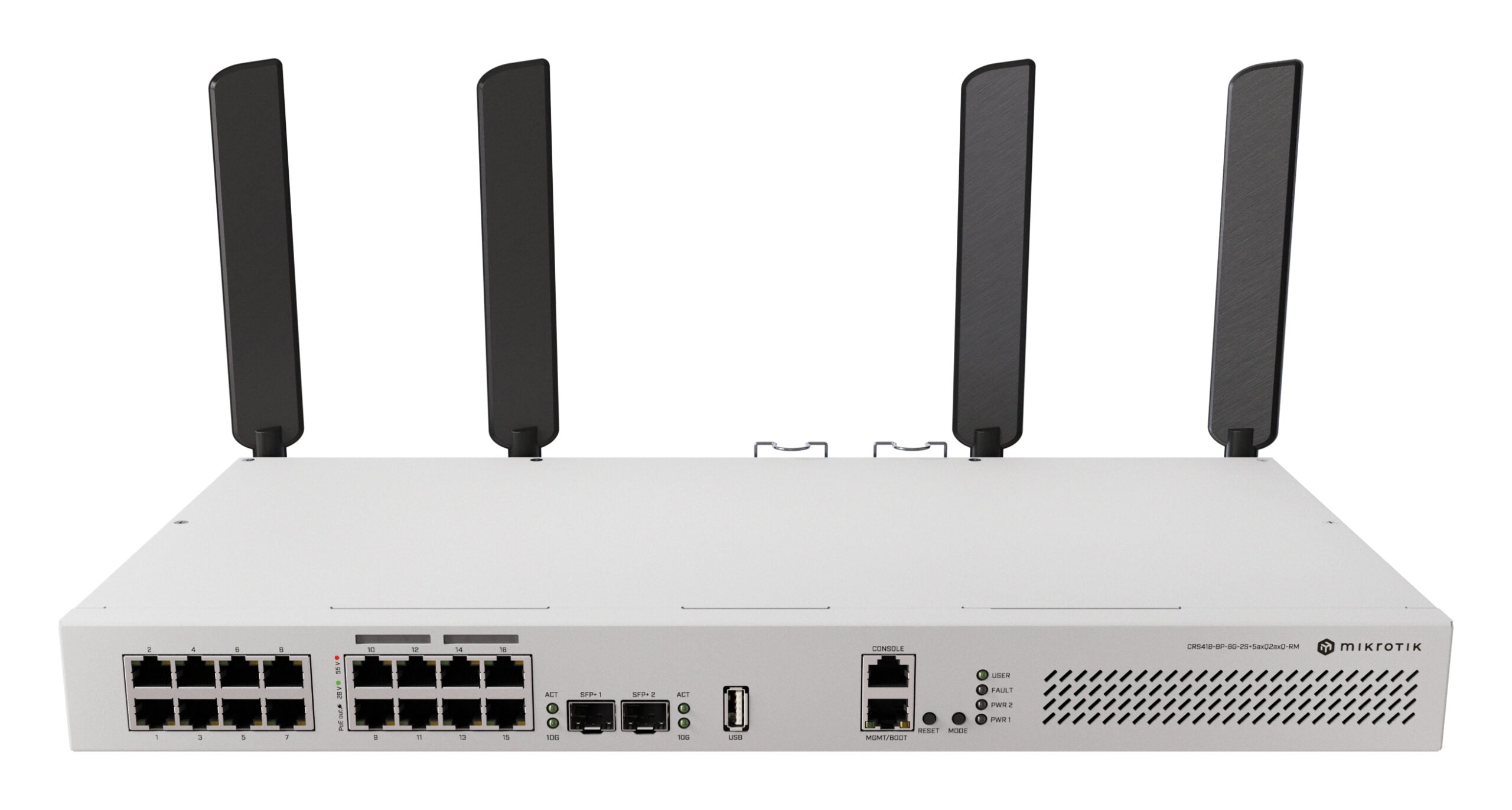 NET ROUTER/SWITCH 16PORT SFP+/S4188P8G2S+5AXQ2AXQRM MIKROTIK "CRS418-8P-8G-2S+5AXQ2AXQ-RM"