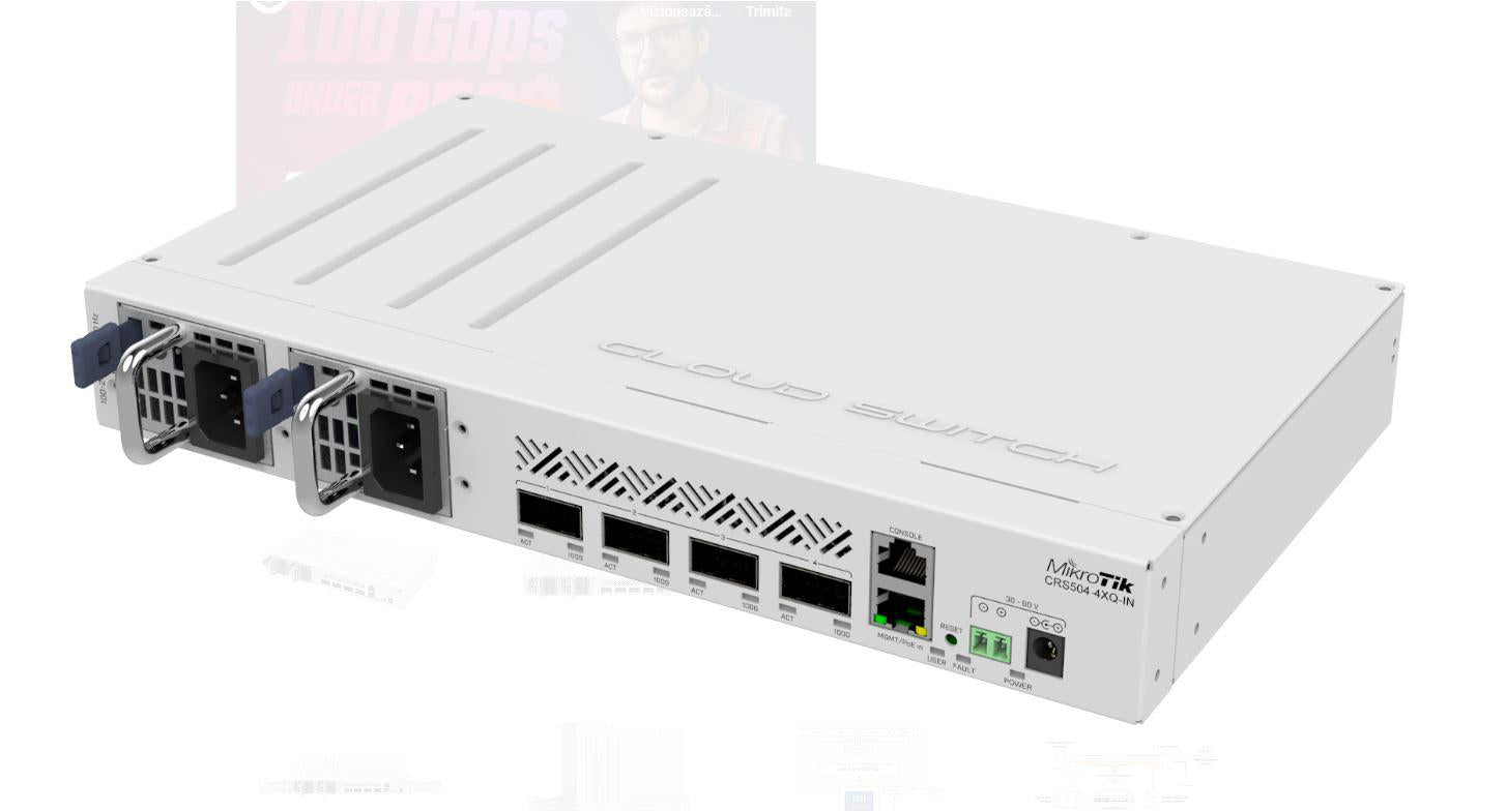MIKROTIK SWITCH 1XFE 4X 100G CRS504-4XQ "CRS504-4XQ-IN"