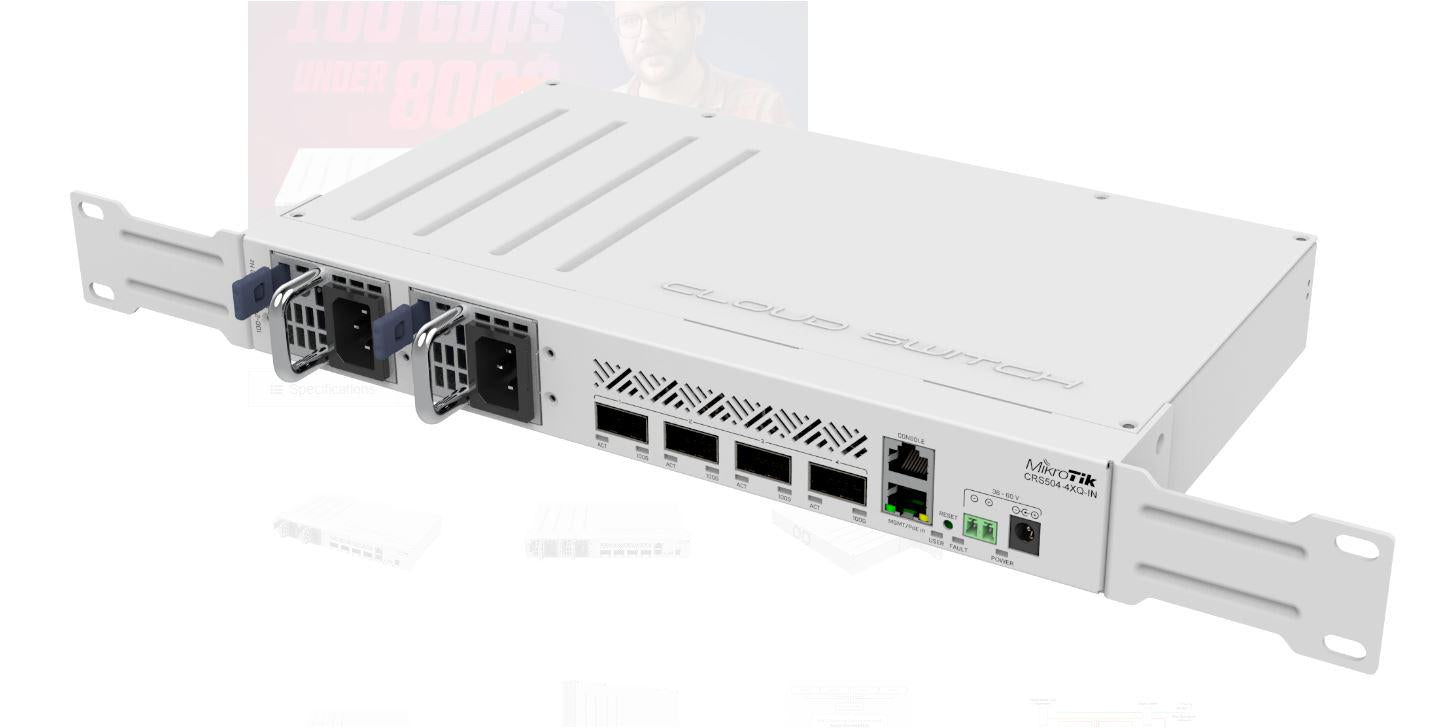 MIKROTIK SWITCH 1XFE 4X 100G CRS504-4XQ "CRS504-4XQ-IN"
