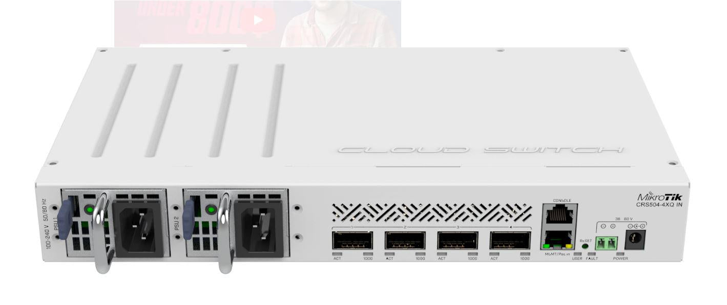 MIKROTIK SWITCH 1XFE 4X 100G CRS504-4XQ "CRS504-4XQ-IN"