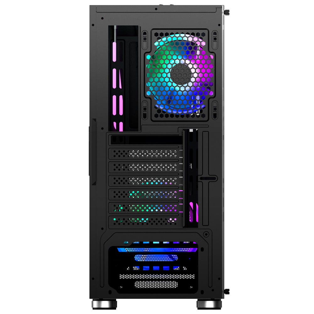 CARCASA NJOY Middle Tower, ATX, "FORT", fara sursa, sticla securizata, fan x 2, USB 2.0 x 1, USB 3.0 x 2, Jack 3.5 mm x 2, mesh pt. filtrare praf, negru, "CSMD-E000UFO-BL01B"