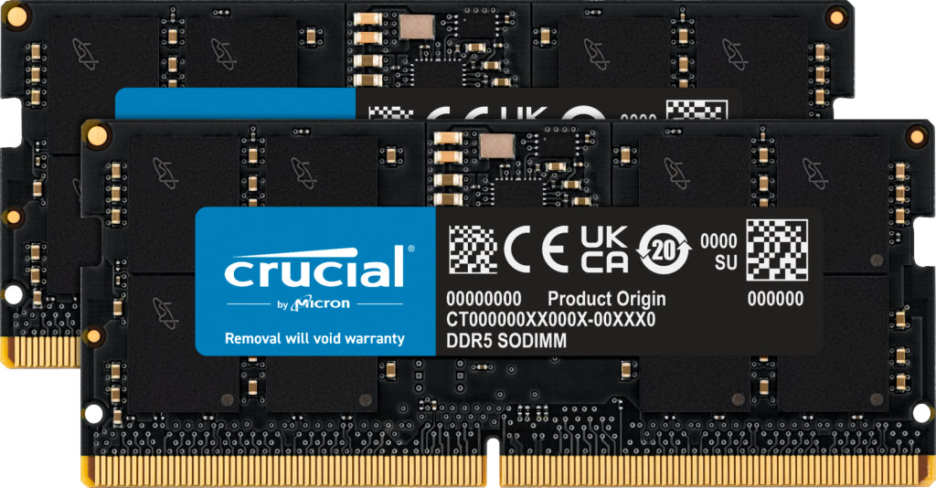 Memorie Crucial DDR5 - 48GB - 5600 - CL - 46(2x 24 GB) dual kit, RAM Negru CT2K24G56C46S5) 