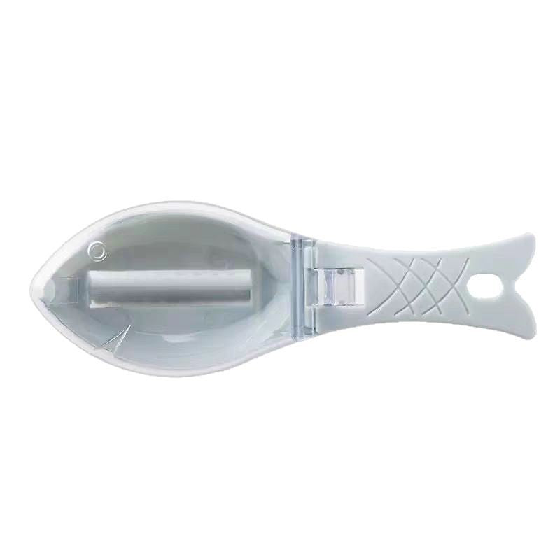 Curatator de Solzi de Peste, Manual, Forma Peste, cu Compartiment de Colectare, din Plastic, 15.5x5.5 cm, Alb