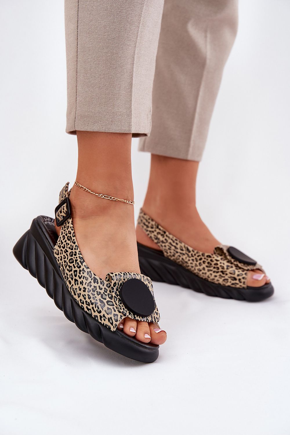  Sandale cu talpă tip pană model 212902 Step in style 