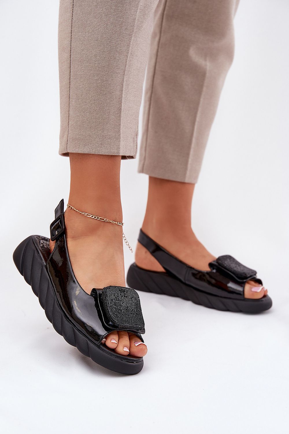  Sandale cu talpă tip pană model 213002 Step in style 