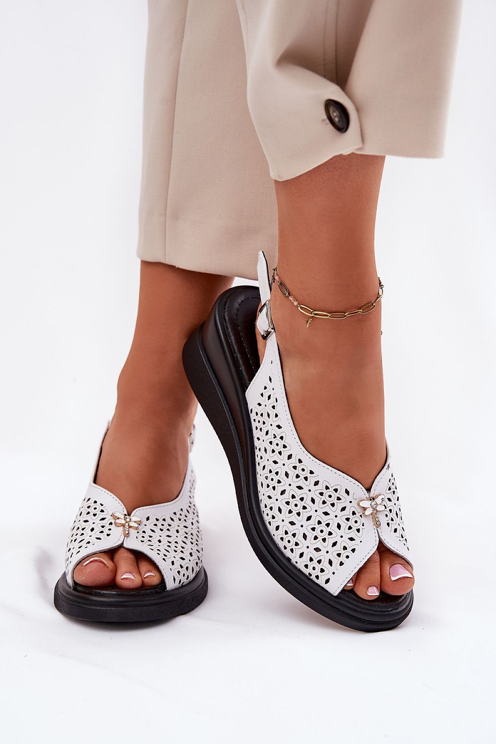  Sandale cu talpă tip pană model 213013 Step in style 