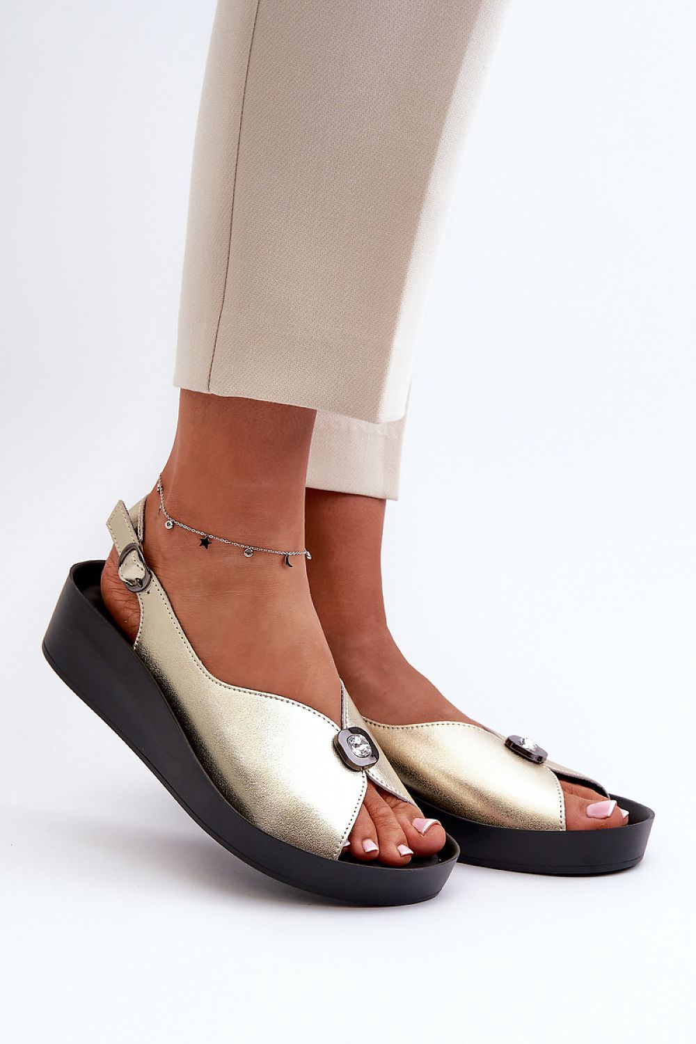  Sandale cu talpă tip pană model 213023 Step in style 