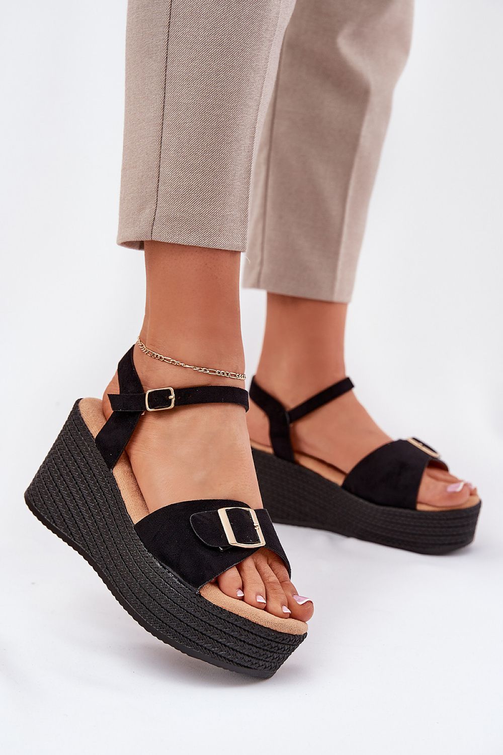  Sandale cu talpă tip pană model 213177 Step in style 