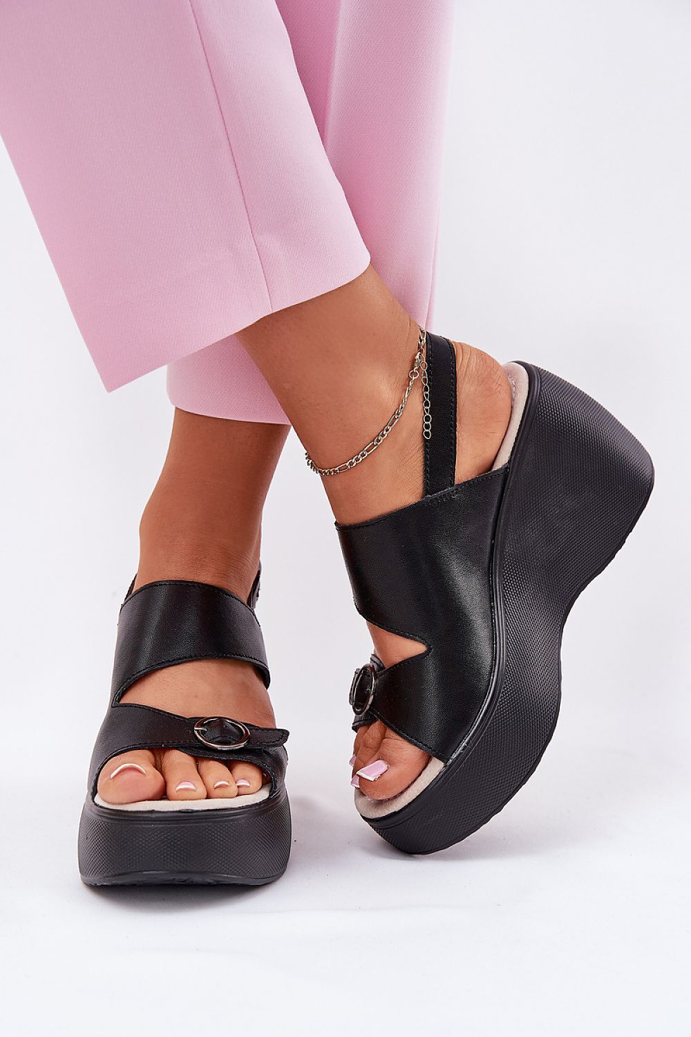  Sandale cu talpă tip pană model 213459 Step in style 