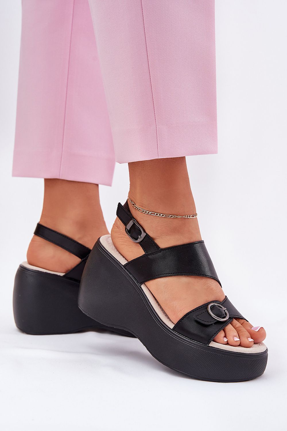  Sandale cu talpă tip pană model 213459 Step in style 