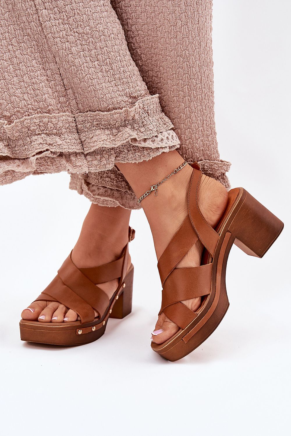  Sandale cu toc model 214390 Step in style 