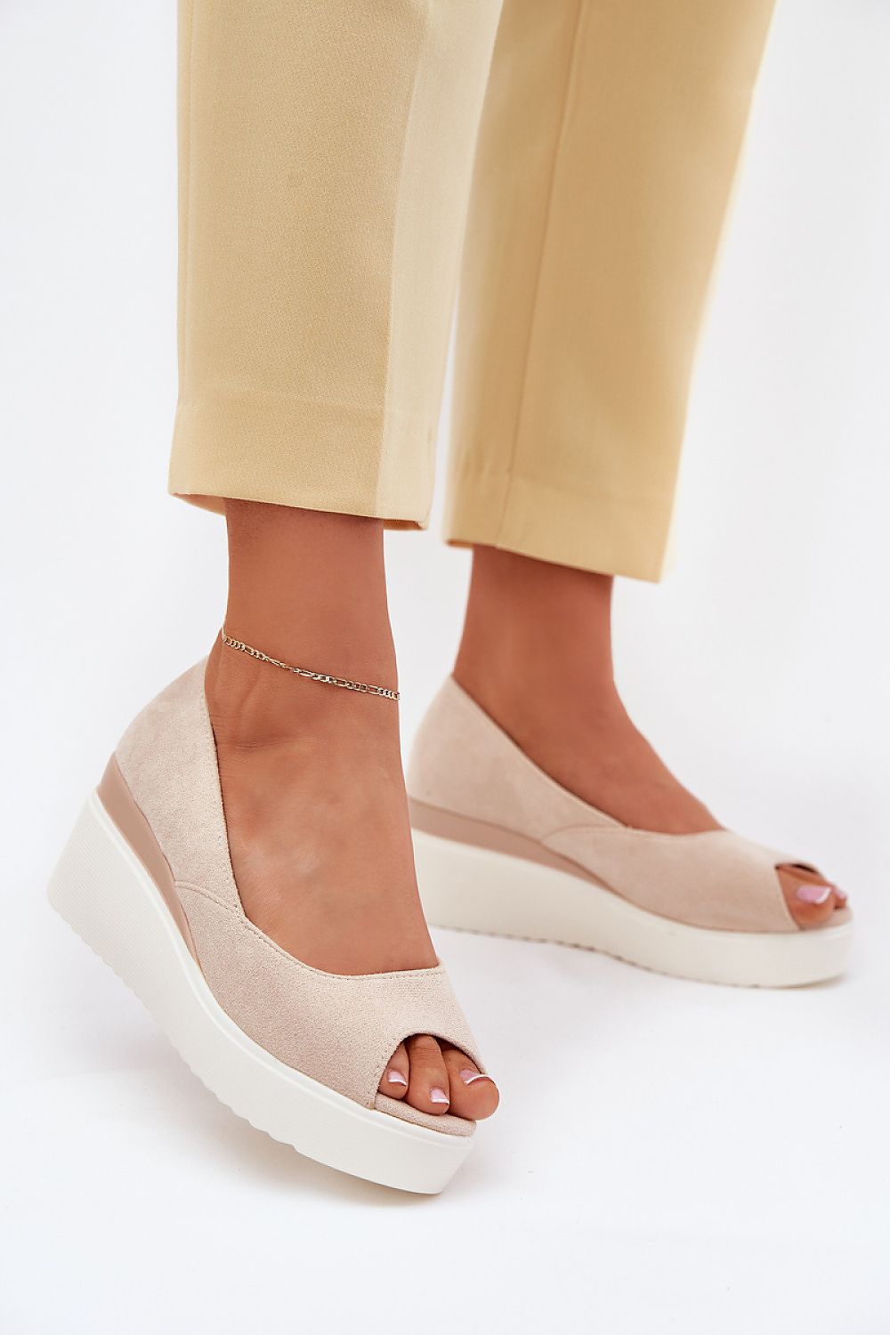  Sandale cu talpă tip pană model 214684 Step in style 