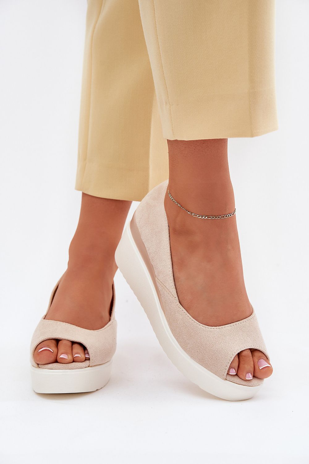  Sandale cu talpă tip pană model 214684 Step in style 