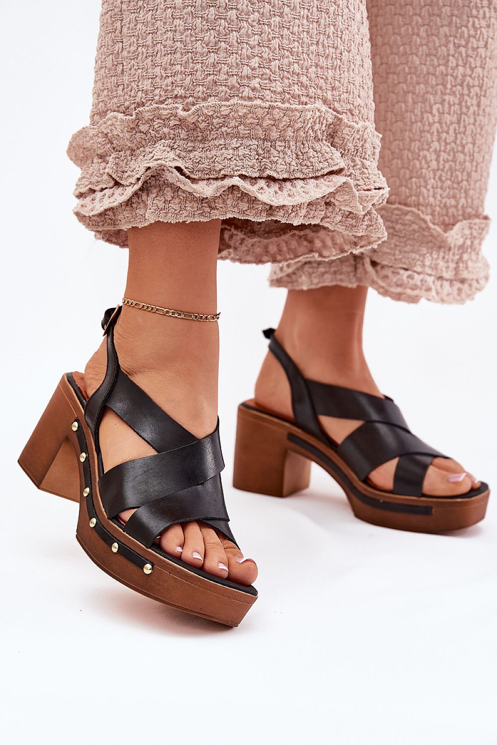  Sandale cu toc model 214744 Step in style 
