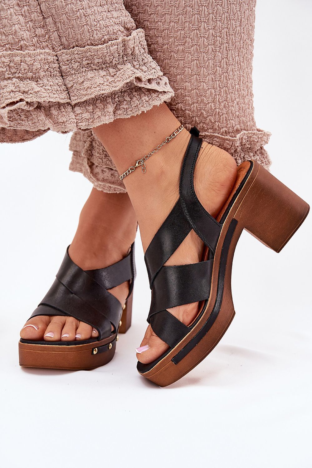  Sandale cu toc model 214744 Step in style 
