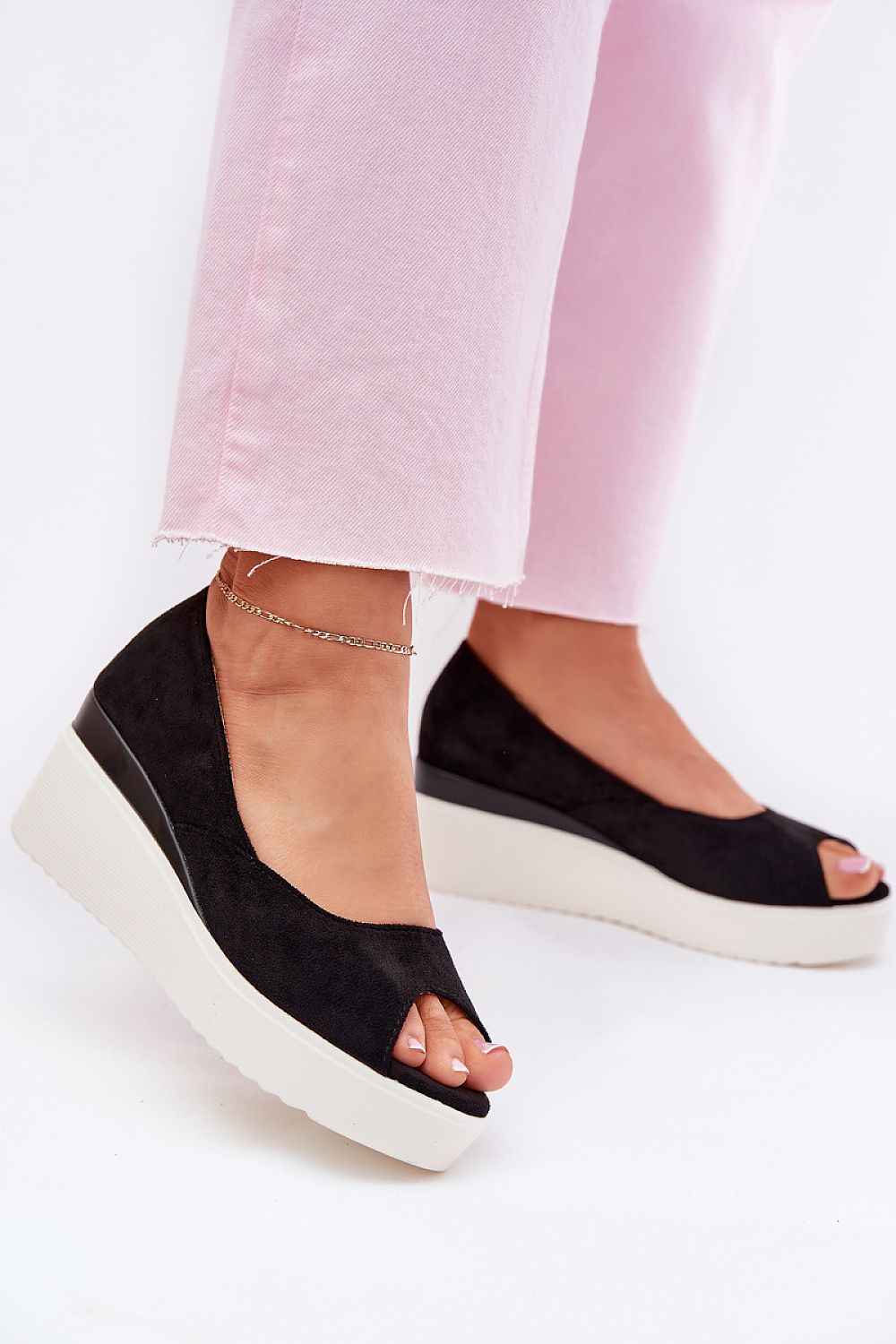  Sandale cu talpă tip pană model 214986 Step in style 