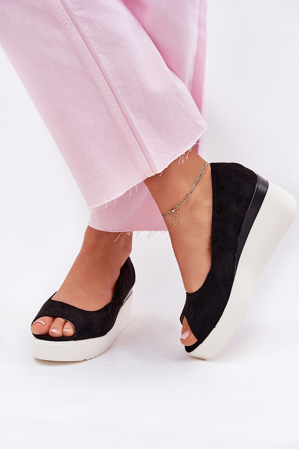  Sandale cu talpă tip pană model 214986 Step in style 