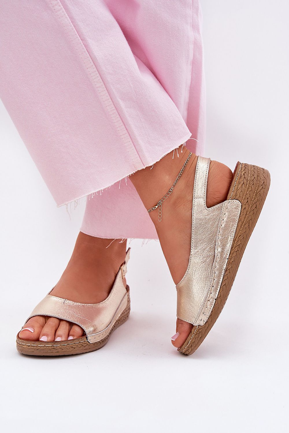  Sandale cu talpă tip pană model 215019 Step in style 