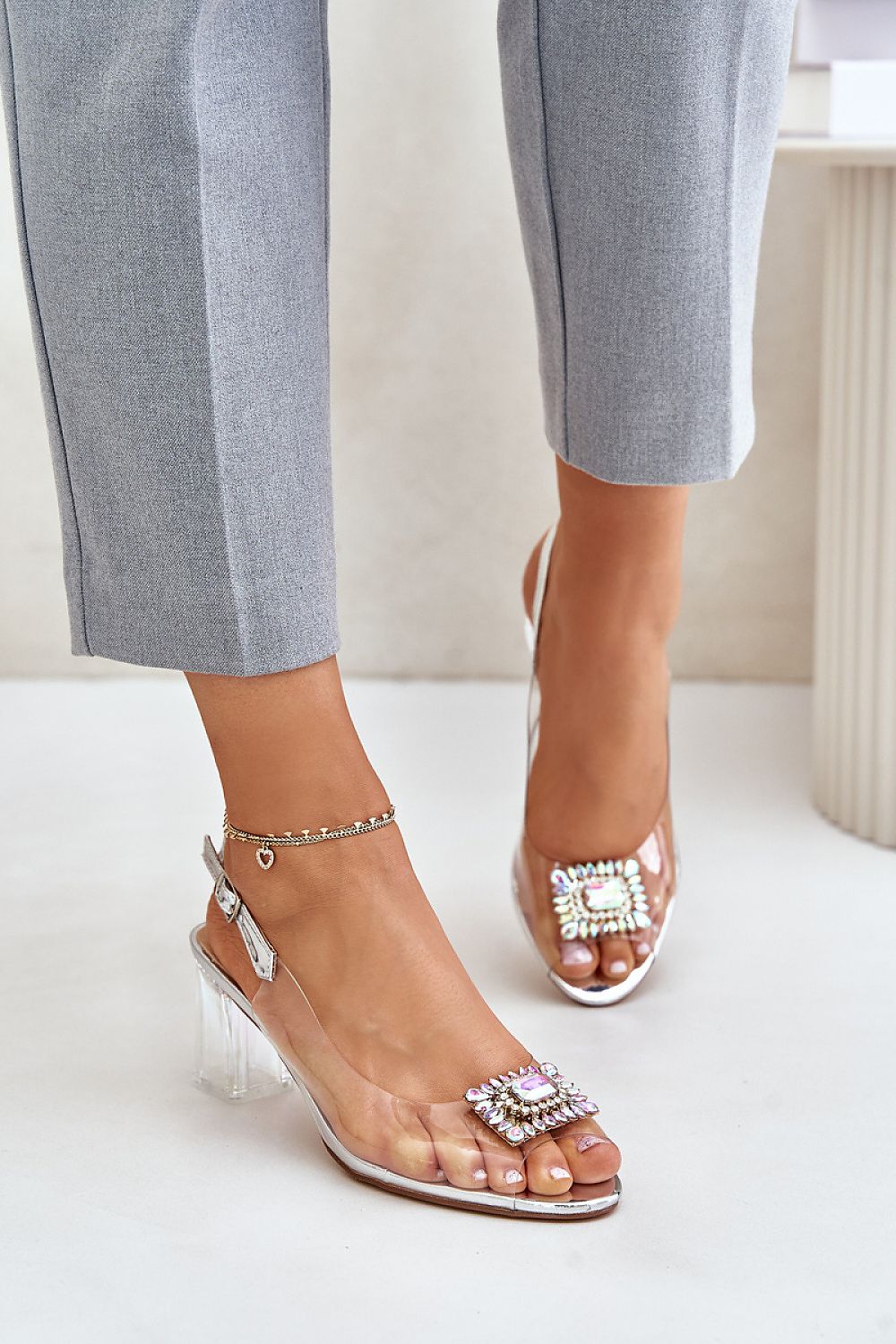  Sandale cu toc model 215722 Step in style 