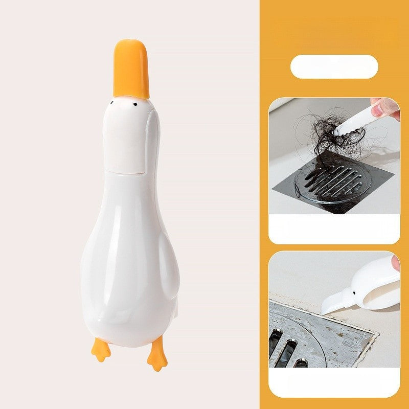 Cleste Multifunctional, 2in1, Cleste pentru Parul Cazut si Mini Racleta pentru Depuneri, din ABS, Model Rata, Alb