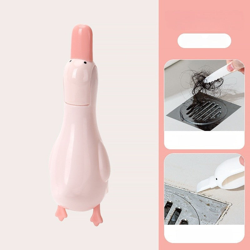 Cleste Multifunctional, 2in1, Cleste pentru Parul Cazut si Mini Racleta pentru Depuneri, din ABS, Model Rata, Roz