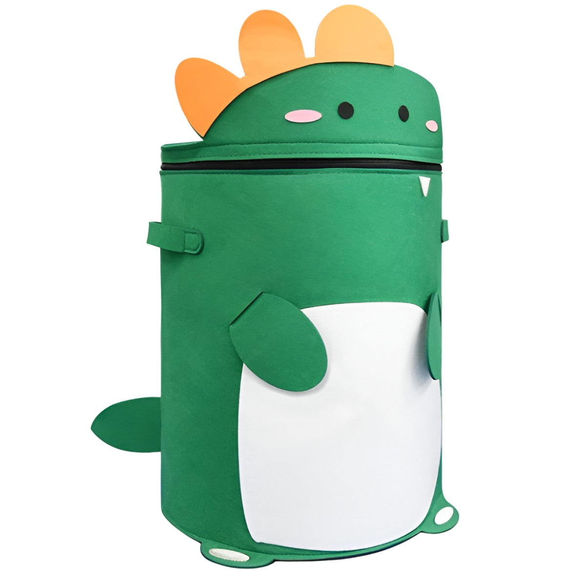 Cutie de Depozitare pentru Jucarii, Model Dinozaur, Cos pentru Jucarii Capacitate Mare, cu Manere, cu Sfori, 40x33x33 cm, Verde