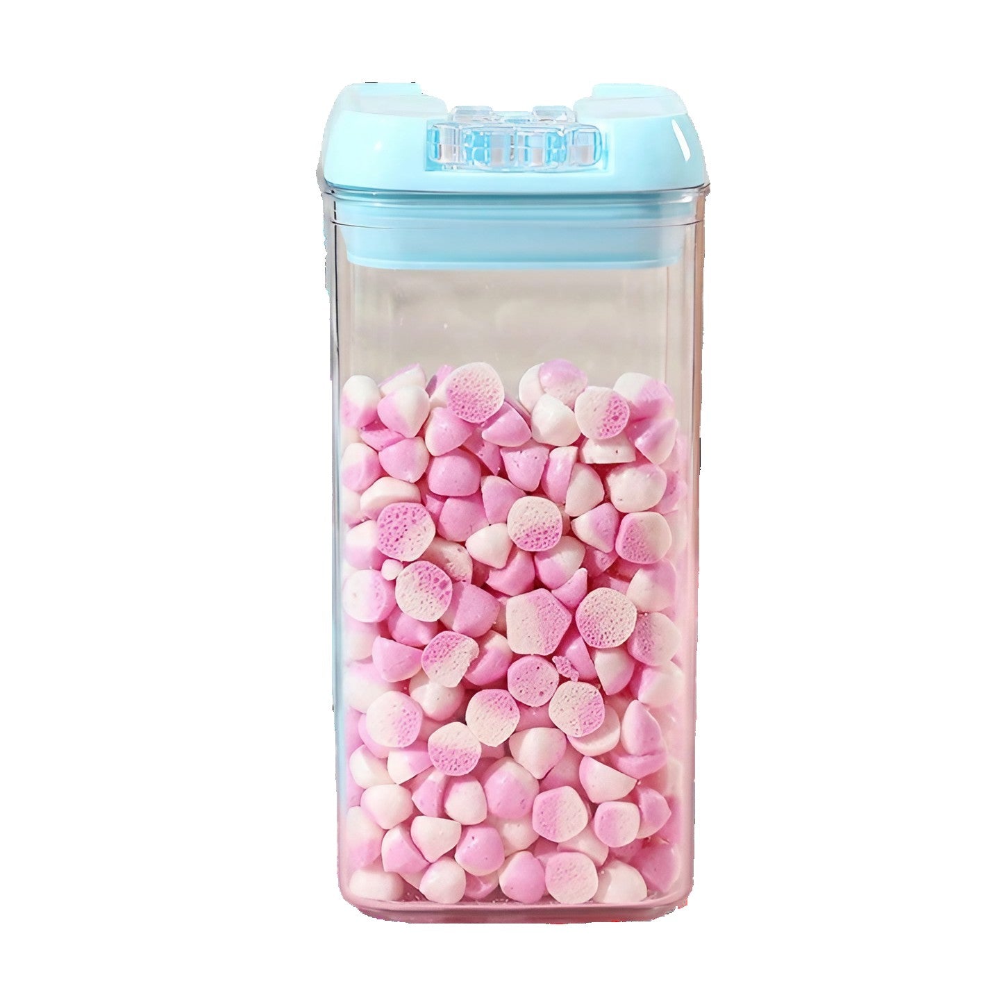 Cutie de Depozitare Alimente, 1.2L, Capac Albastru, din PP+PET, Inchidere Ermetica, 10 x 10 x 20.5 cm, Transparent