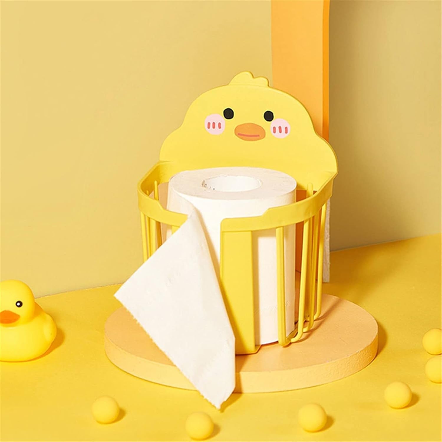 Cutie de Depozitare, din Plastic, Montare pe Perete, Model Ratusca, 17.5x13.5x12 cm, Galben