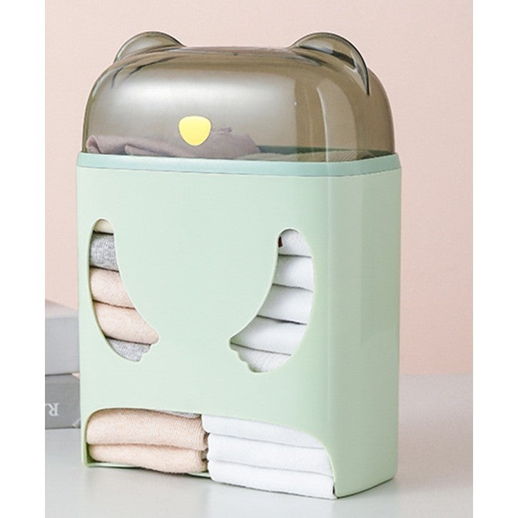 Cutie de Depozitare, Montare Perete, Adeziv, Fara Perfoare, din ABS, Model Urs, 18 x 11 x 25 cm, Verde