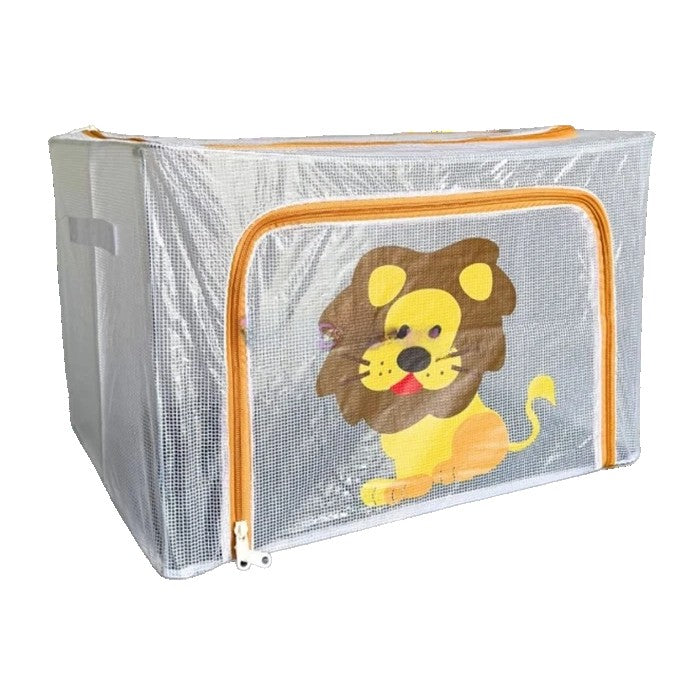 Cutie de Depozitare, pentru Camera Copiilor, 66L, din PVC, Model Leu, 50 x 40 x 33 cm, Transparent
