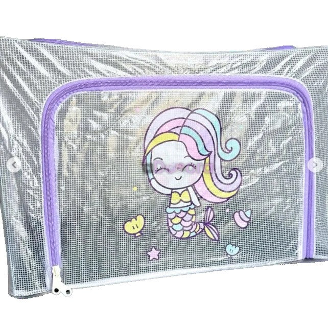 Cutie de Depozitare, pentru Camera Copiilor, 66L, din PVC, Model Sirena, 50 x 40 x 33 cm, Transparent