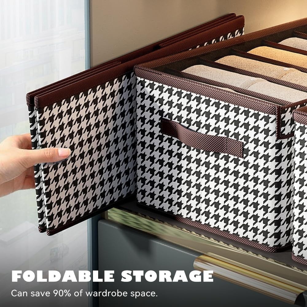Cutie De Depozitare, Pentru Haine, Lenjerie, Sosete Si Sutiene, Material Textil, 9 Compartimente, 44x30x20 cm, Culoare Alb-Negru