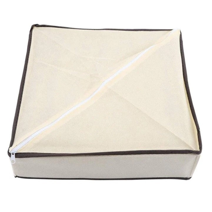 Cutie De Depozitare, Pentru Lenjerie, Sosete Si Sutiene, Material Textil, 7 Compartimente, 32 x 32 x 10 cm, Culoare Bej
