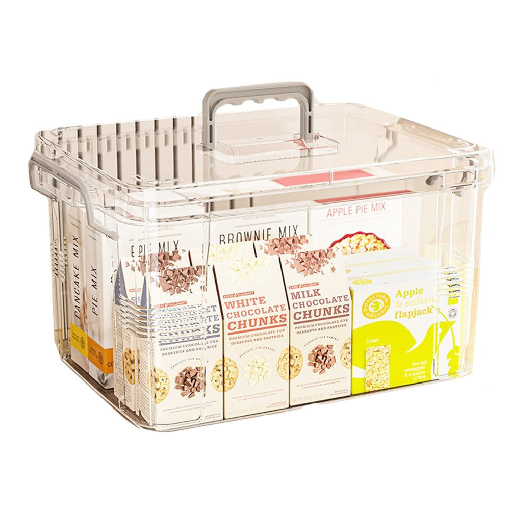 Cutie De Depozitare, Tip Valiza, pentru Alimente, Jucarii, Accesorii, Transparenta, Marime L, 38.5x27.5x22 cm