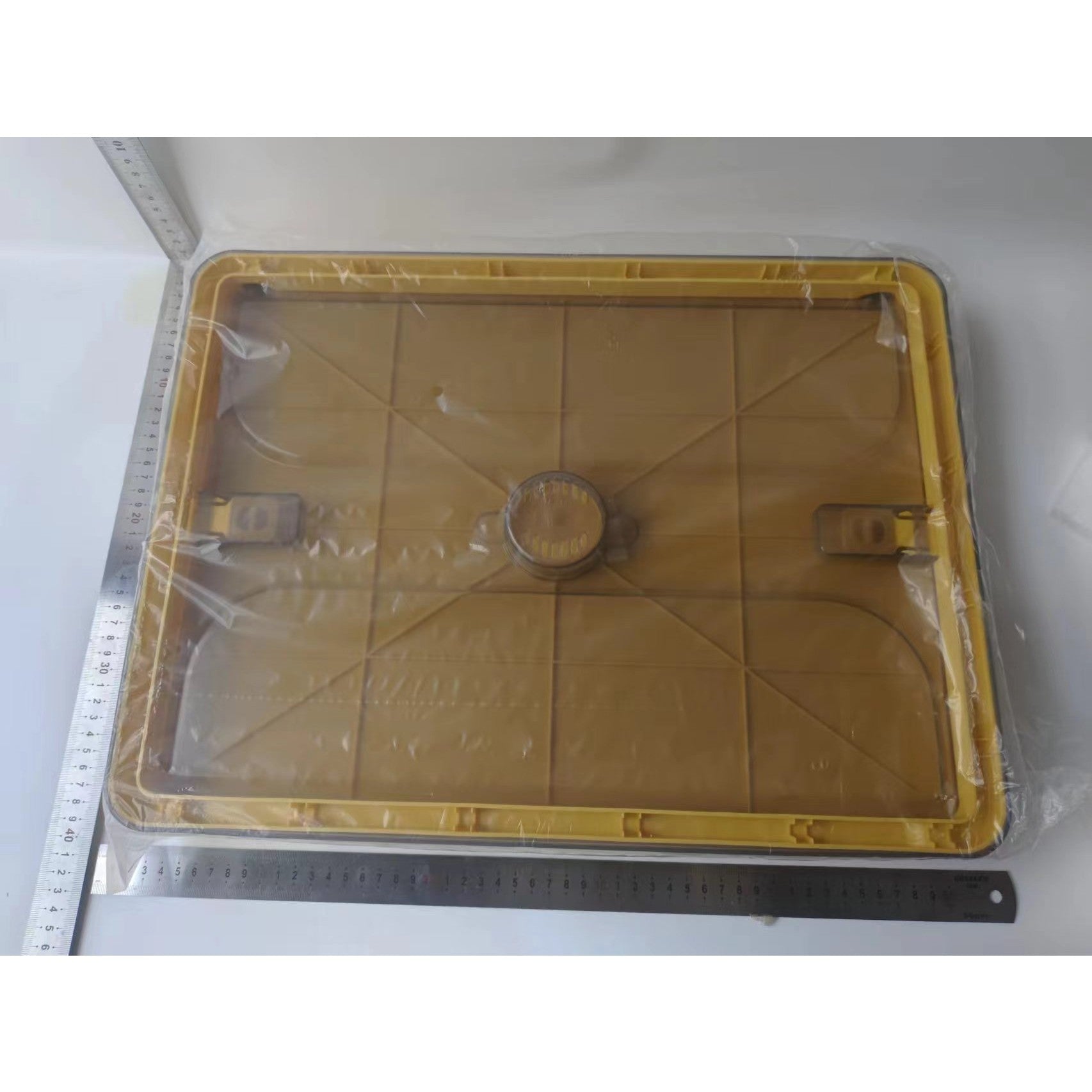 Cutie de depozitare pliabila, Cu capac, 40 L, Plastic, 47x35x24.5 cm, Portocaliu