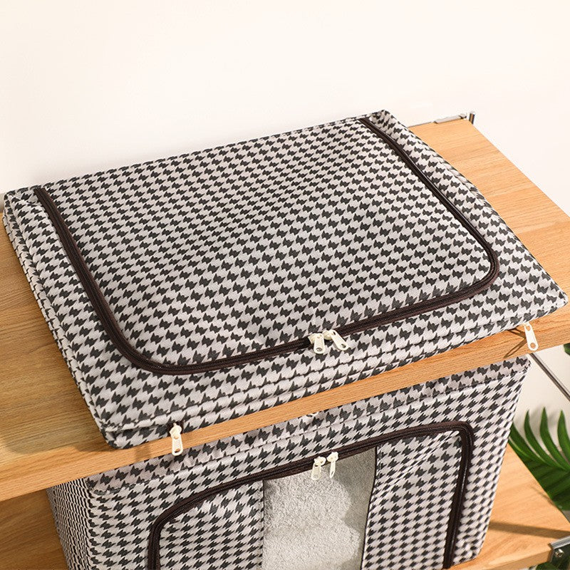 Cutie de Depozitare Pliabila, Cu fermoar, 66 L, Textile, 50x40x33 cm, Design Zebra
