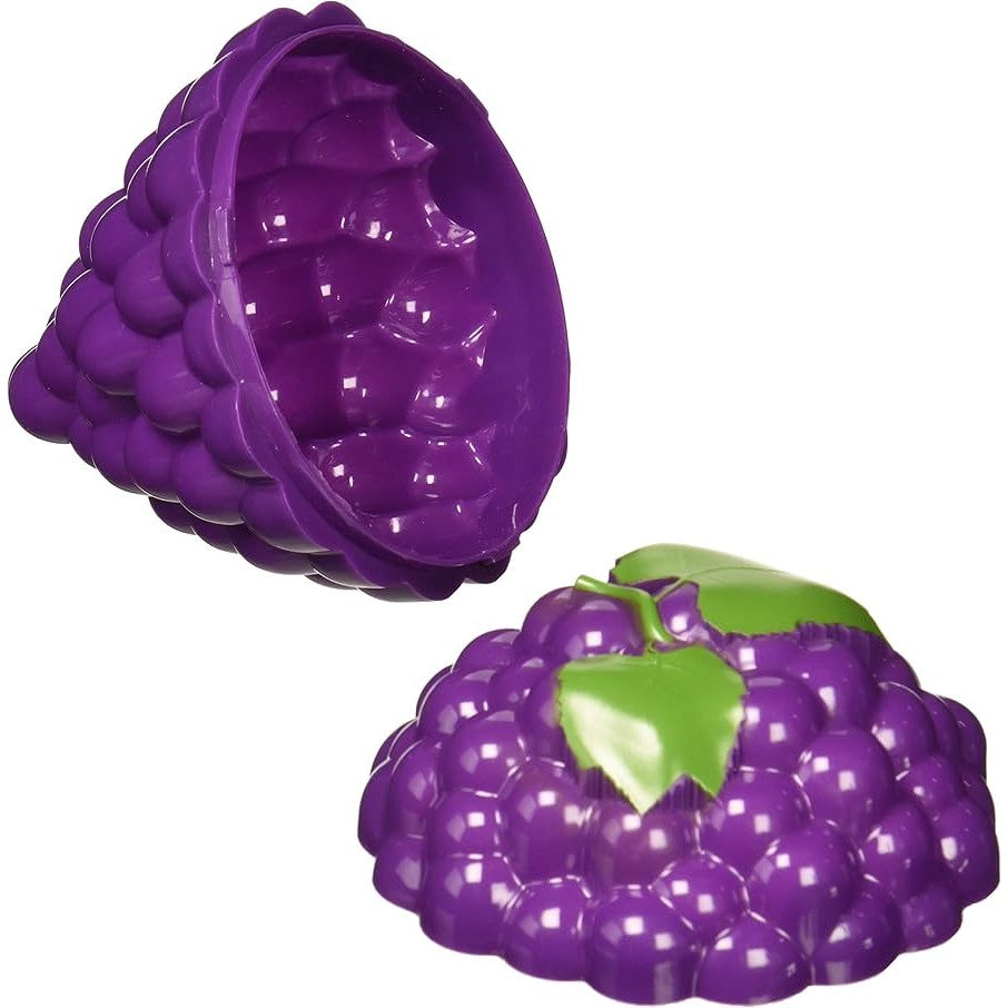 Cutie de depozitare si pastrare a alimentelor, Plastic, Model Strugure, 10x10x13.5 cm, Mov