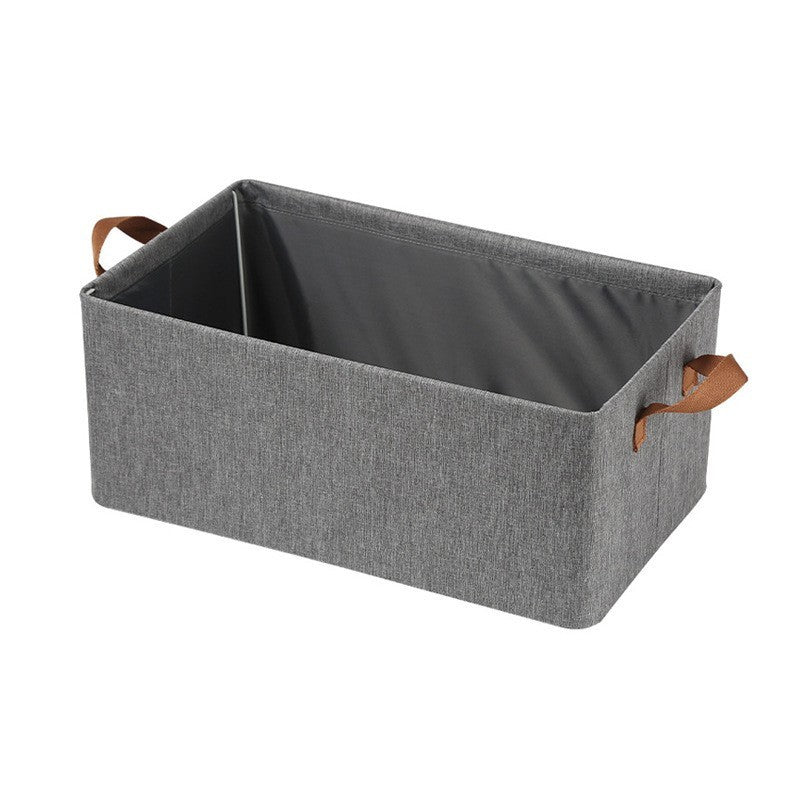 Cutie de depozitare tip cos, textil, pliabila, 47x28x20 cm, cadru metalic, cu manere, gri