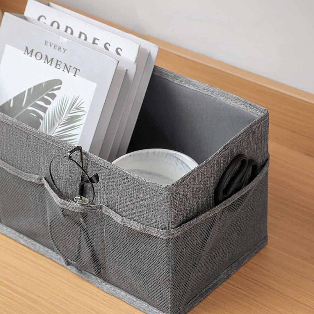 Cutie Depozitare cu Cadru Metalic, pentru Bucatarie, snacksuri, pliabila din poliester Oxford, 30 x 15 x 15 cm Gri