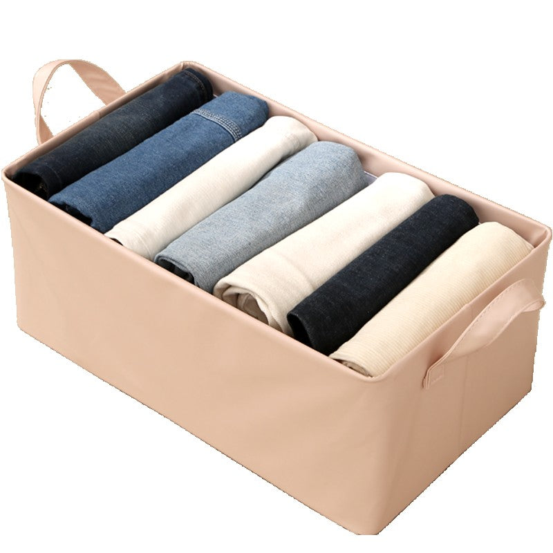 Cutie de Depozitare Tip Cos, Material Piele Ecologica, Pliabila, 47x28x20 cm, 26 l, Cadru Metalic, cu Manere, Roz