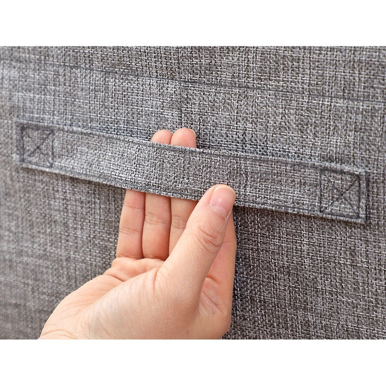 Cutie de depozitare pliabila, Cu fermoar, 100 L, Textil, 60x42x40 cm, Cadru Metalic, Suport Baza Stabil din Plastic, Gri