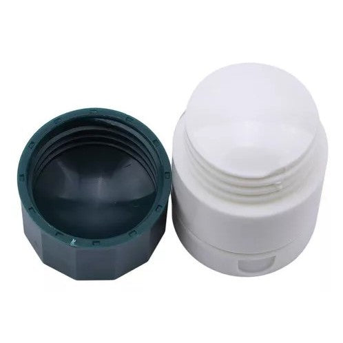 Cutie Pastile Multifunctionala, 4 in 1, Pahar Apa, Taiere, Sfaramare, Depozitare, Compact, ABS cu Lama din Inox, Alb/Verde, 8.7x6.2x4.1 cm