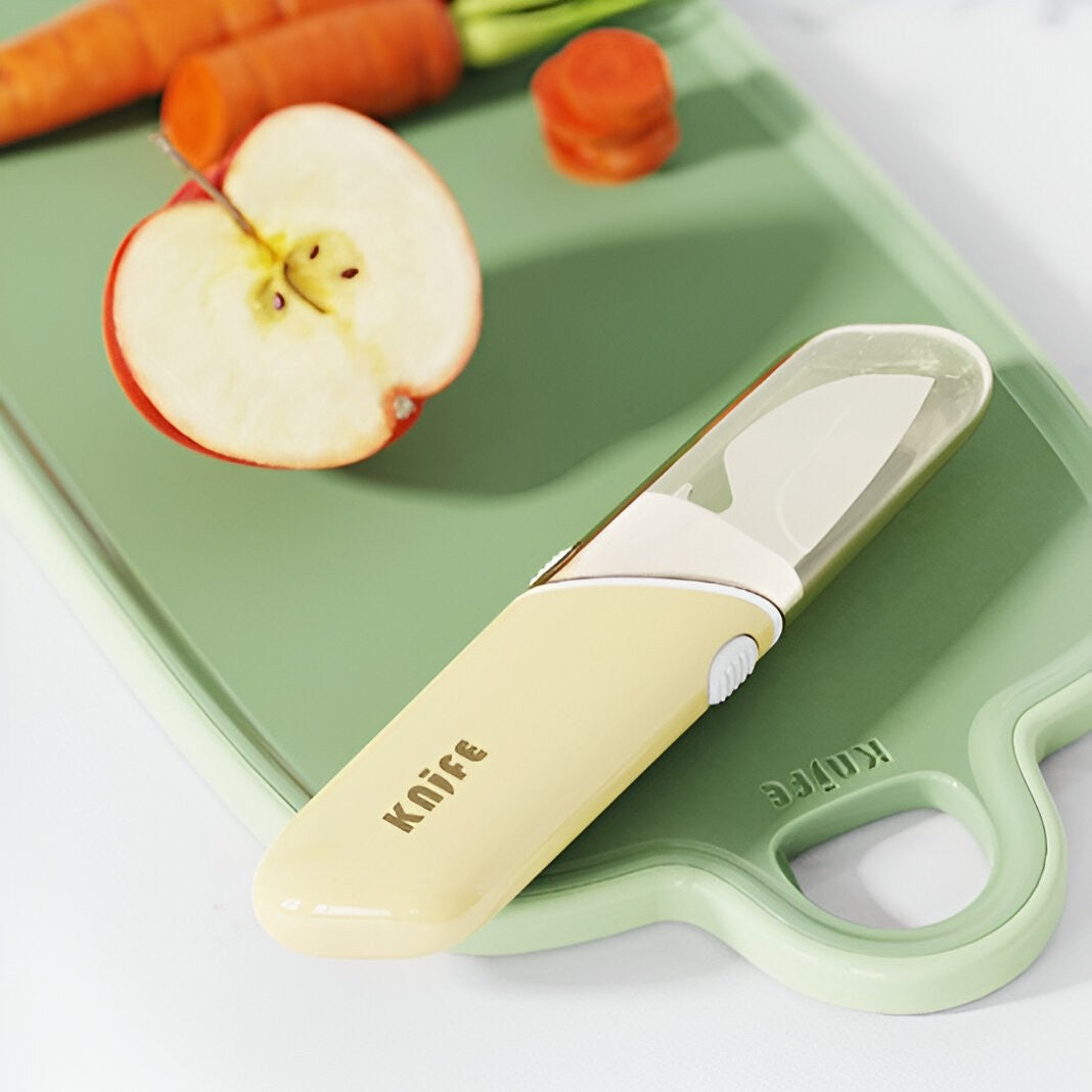 Cutit de Fructe Multifunctional, Razatoare, Curatator Fructe-Legume, Deschizator de Sticle, 18.1x3.8x2cm, Galben