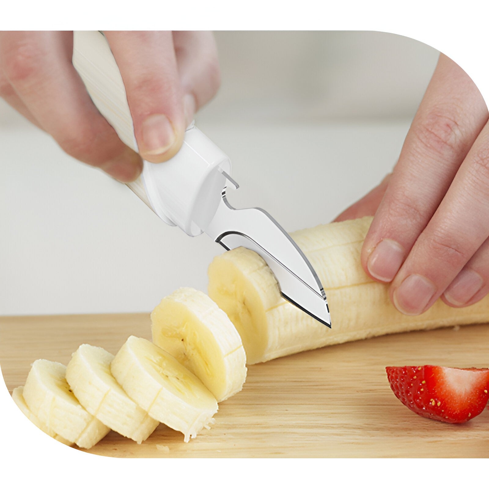 Cutit de Fructe Multifunctional, Razatoare, Curatator Fructe-Legume, Deschizator de Sticle, 18.1x3.8x2cm, Alb