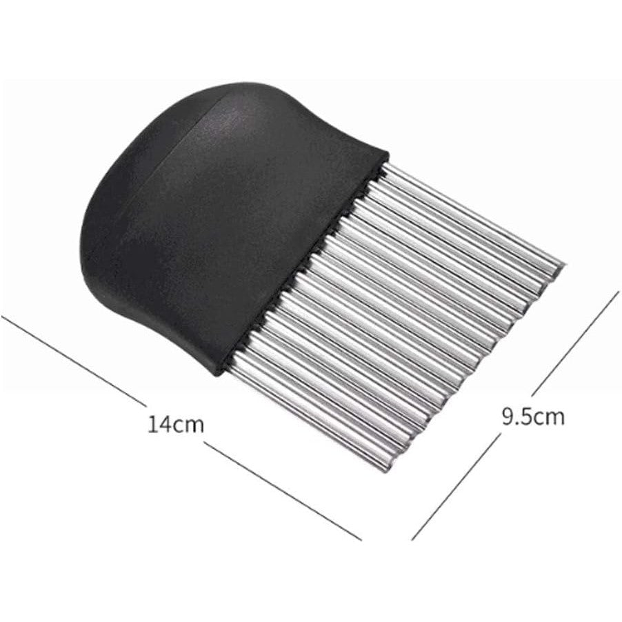 Cutit pentru Cartofi Ondulati, pentru Legume, Forma Ondulata, Usor de Utilizat, Taiere, Negru